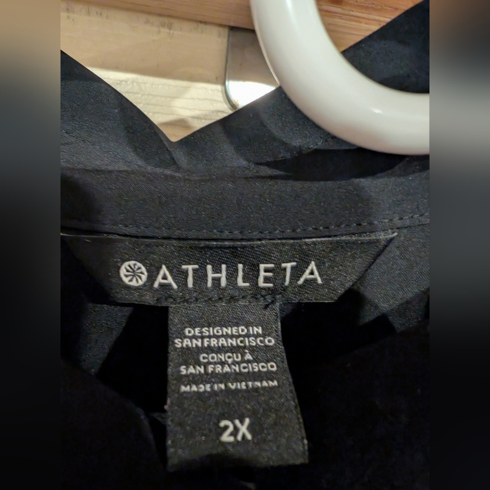 Athleta Black Long-Sleeve Tie-Waist Midi Dress - Picture 5 of 6